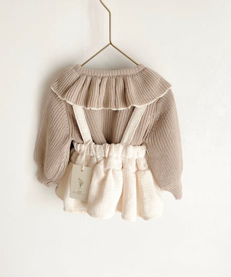 即納ruffle collar  knit cardigan