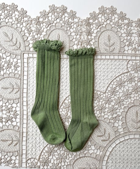 即納 lib frill knee high socks