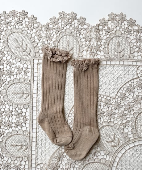 即納 lib frill knee high socks