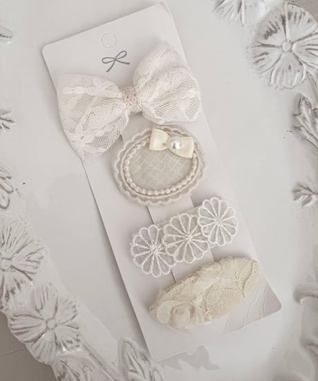 即納lace bloom hair clip set