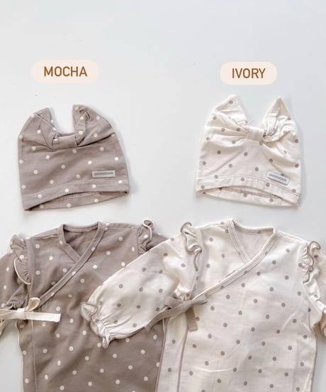 即納 newborn frill ribbon dot set up