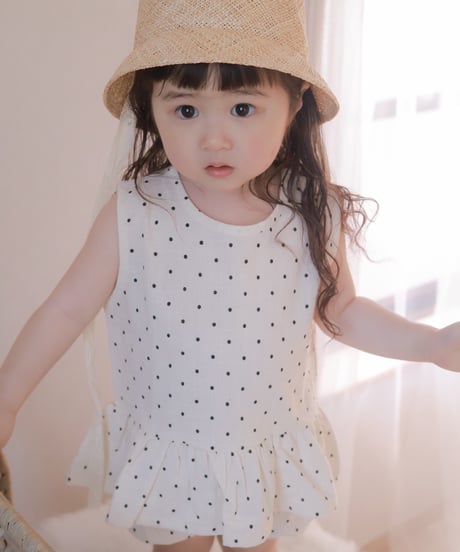 即納 bebe nine Dot bloomer set