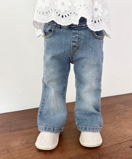 即納Brush boots cut denim