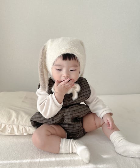即納antique plaid salopette