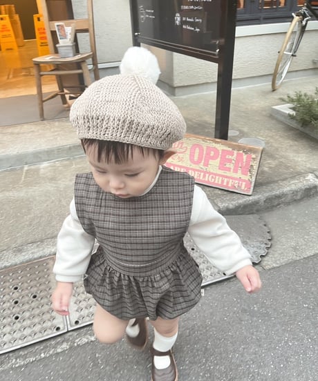 即納antique plaid salopette