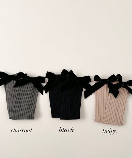 即納 velours ribbon lib high socks