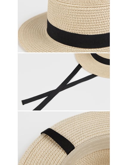 即納tape Straw hat
