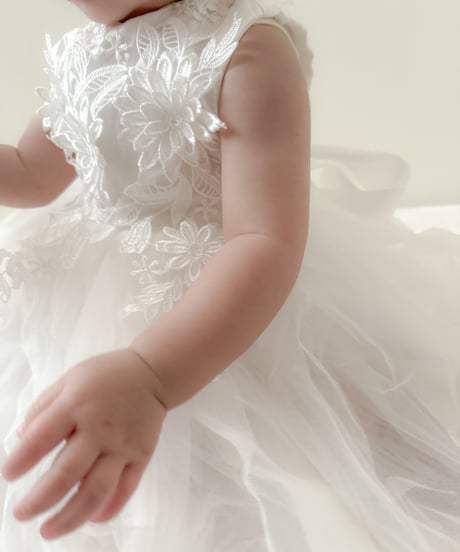 即納flower  motif tulle dress