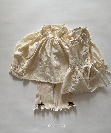 即納 aosta Lace Cotton Blouse