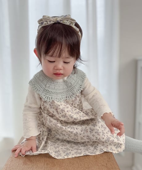 即納flower knit one-piece