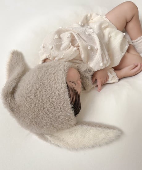 即納rabbit knit bonnet