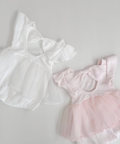 即納  back ribbon tull suit