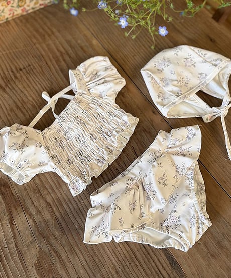 一部即納 marron Flower swimming suit