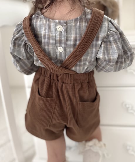 即納 Anne shirley Autumn Plaid Ribbon Blouse set