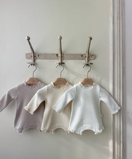 即納monbebe newborn waffle rompers set