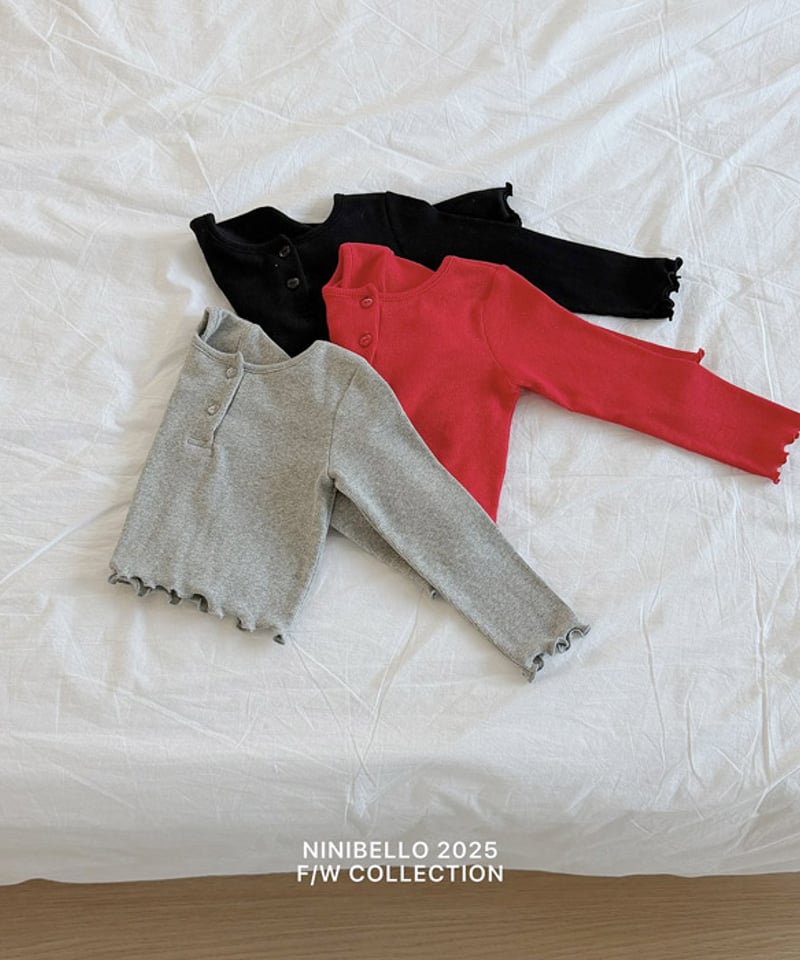 予約ninibello Heart Button Cross Tee | alli.