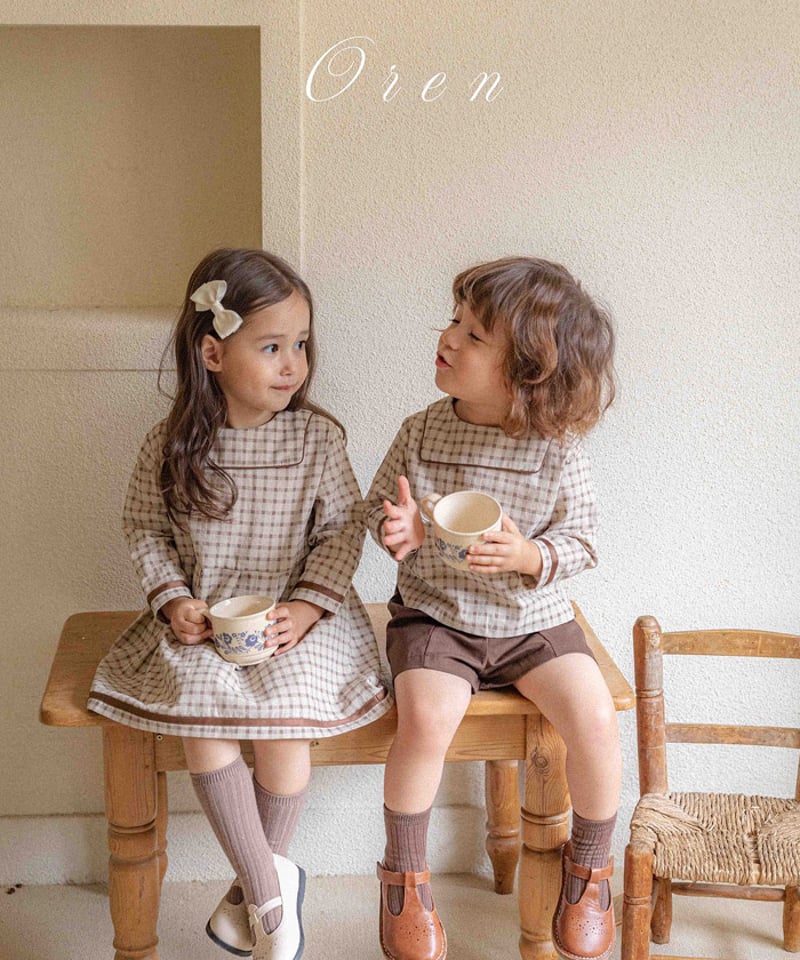 即納 OREN Brunette mini check dress | alli.
