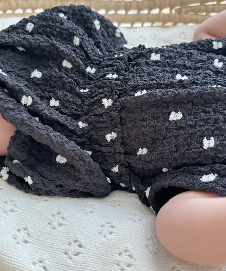 即納sleeveless dot crinkle set up