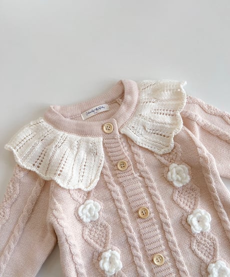即納 knit openwork rompers