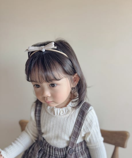 即納　Back ribbon stand collar Tee