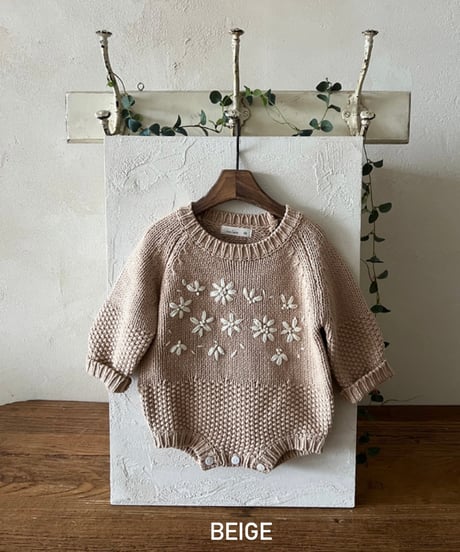即納Flower knit suit