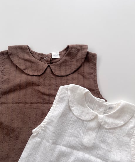 即納mimi market Sleeveless Collar Blouse
