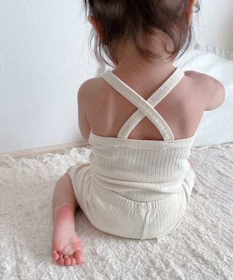 即納back cross camisole set up