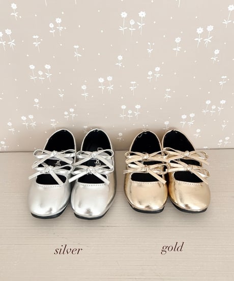 一部即納 metallic ribbon shoes