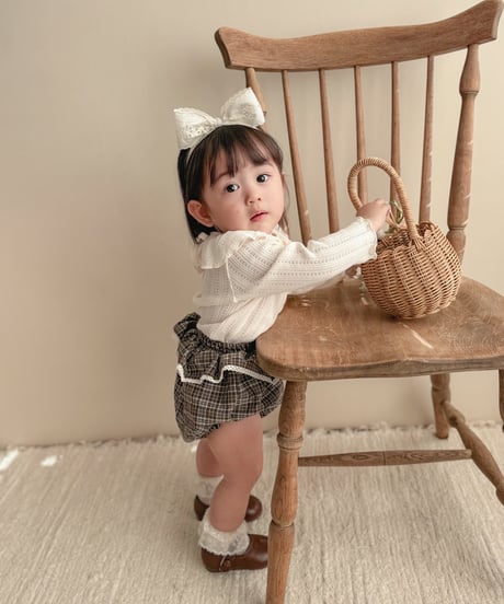 即納back ribbon ruffle collar tee