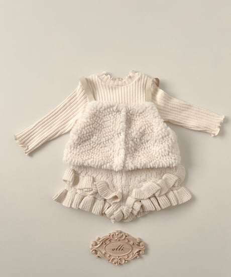 即納 knit frill pants