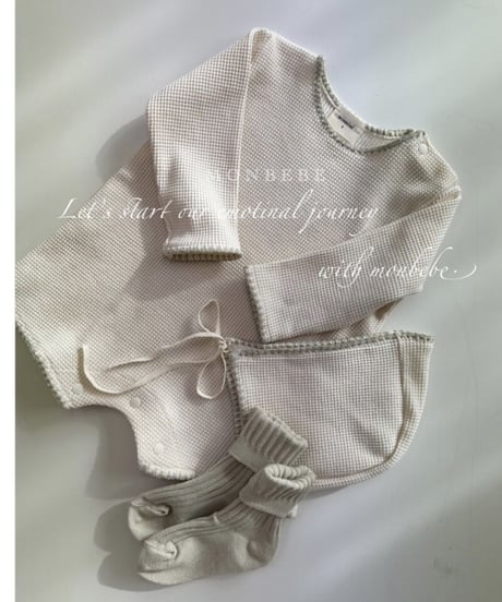 即納monbebe newborn Mellow waffle suit