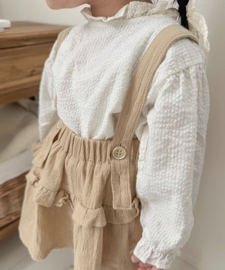 即納stand collar blouse
