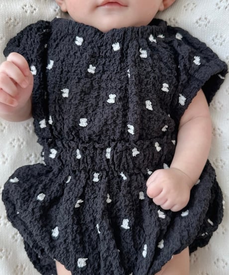 即納sleeveless dot crinkle set up