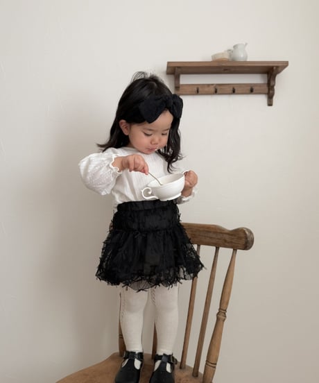 即納 mimi market Ribbon Mesh Balloon skirt