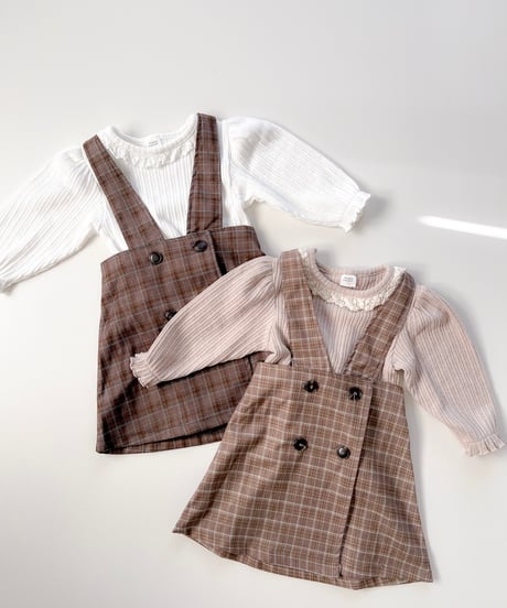 即納monbebe Romi check one-piece