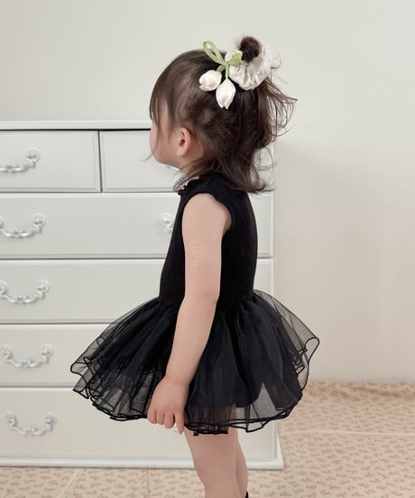 即納no sleeve tulle rompers