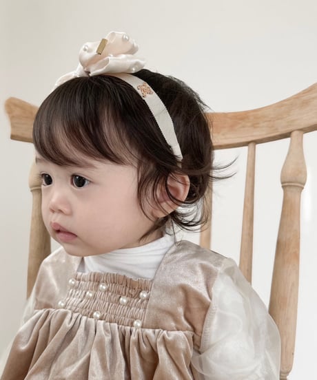 即納 Pearl ribbon hair band