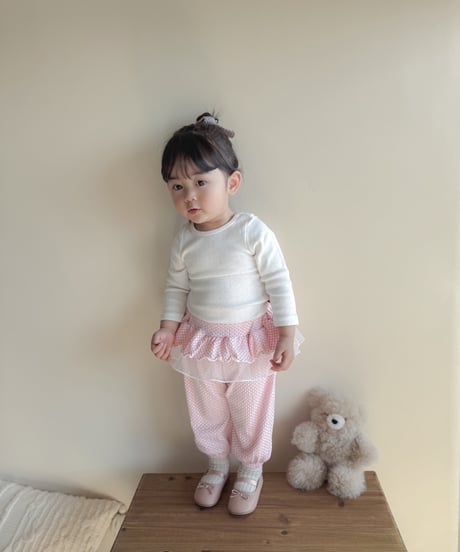 即納 milkbalm frill check pant