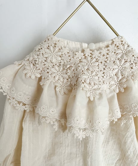 即納double lace flower  collar