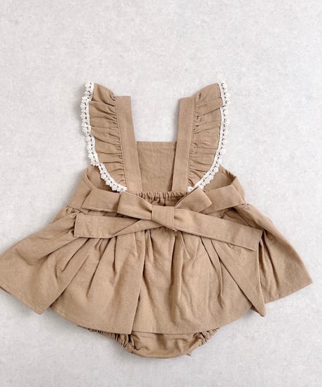 即納 m-kids  Linen frill suit