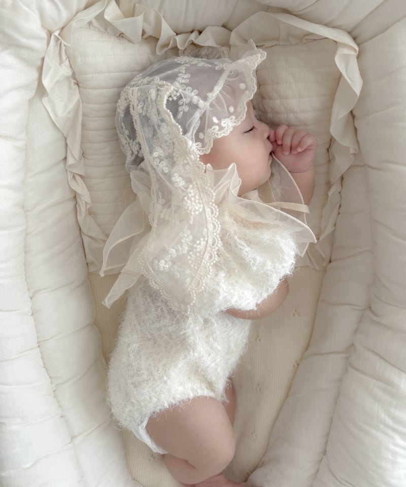 予約monbebe Lace bunny bonnet | alli.