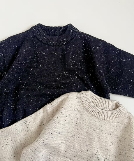即納Nep collar knit pullover
