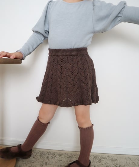 即納eyelet knit skirt