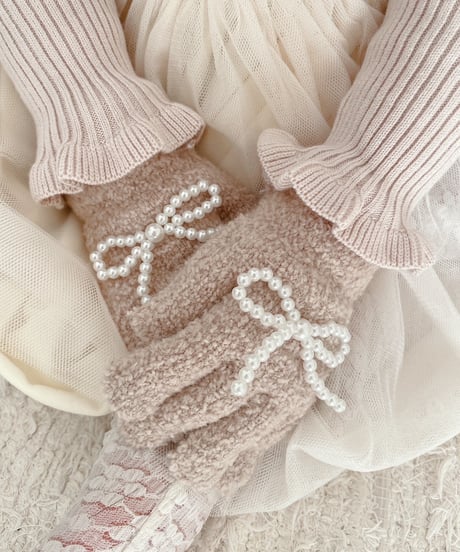 即納Perl ribbon glove