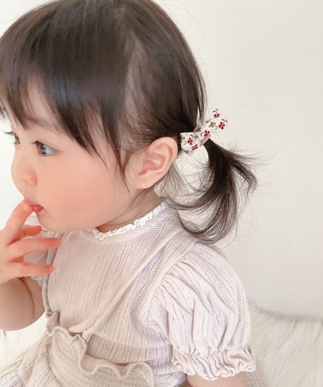 即納retro ribbon hair tie set