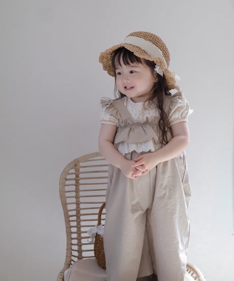 即納ROA Lace ruffle suspender pants