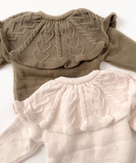 即納  frill knit set up