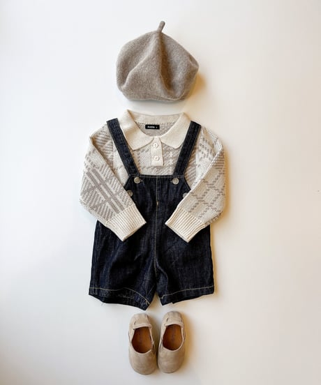即納monbebe × alli   indigo denim salopette