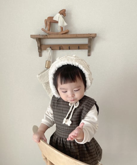 即納antique plaid salopette