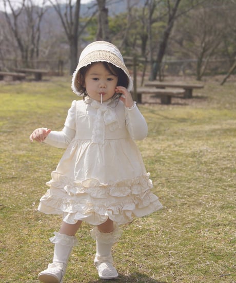 即納 monbebe Mono frill one piece (ママとお揃い)